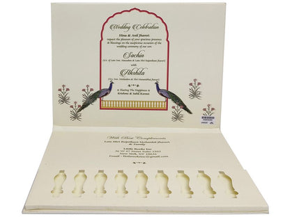 White Peacock Traditional Wedding Card-King of Cards