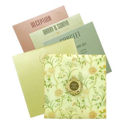 Cream Tracing Invitation Card-King of Cards