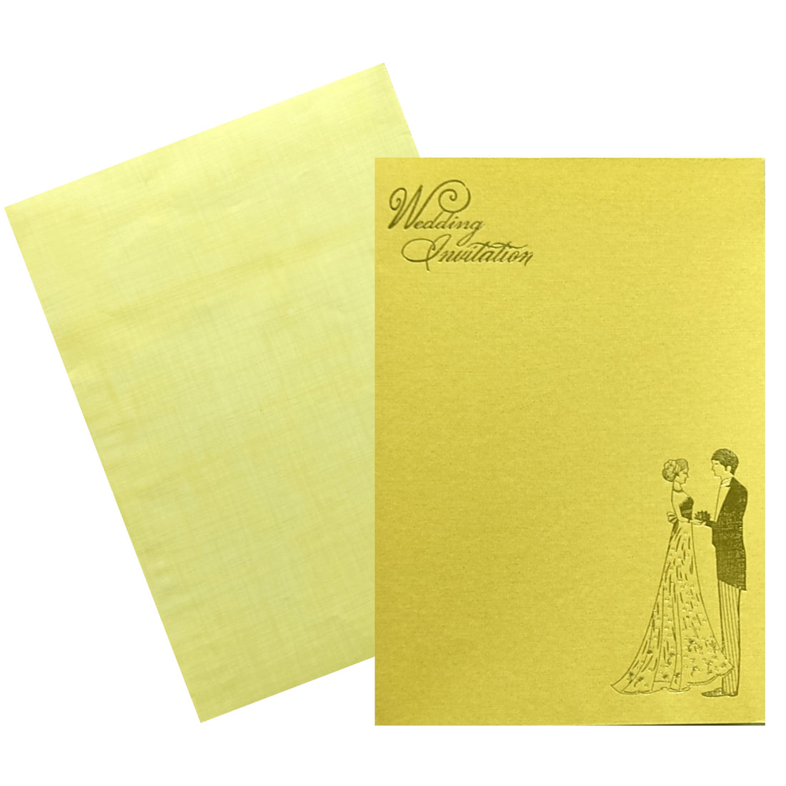 Gold Bride Groom Wedding Card-KNCP827G