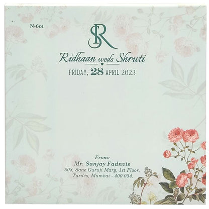 Light Coral Green MDF Invitation-King of Cards