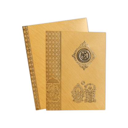 Classic Gold Balaji Wedding Card-KNR5024G