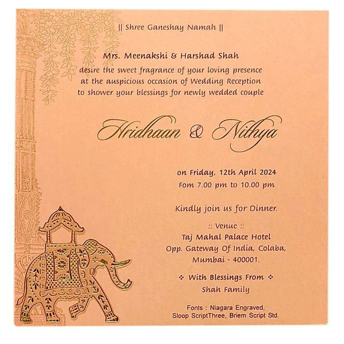 Light Pale Pink Single Sheet Invitation-King of Cards