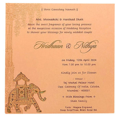 Light Pale Pink Single Sheet Invitation-King of Cards