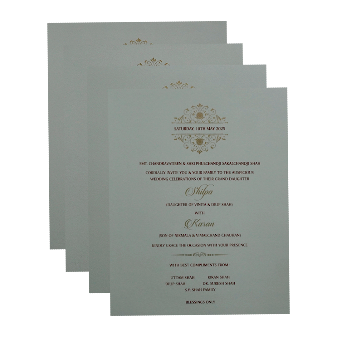 Pink Embossed Wedding Card-KPR09450