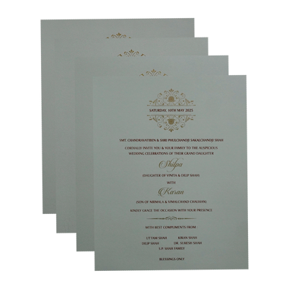 Pink Embossed Wedding Card-KPR09450