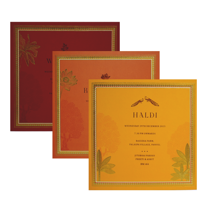 Cream Gold Foiled Wedding Card Design-King of Cards