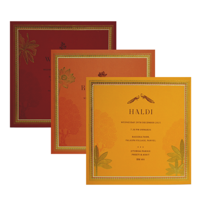 Cream Gold Foiled Wedding Card Design-King of Cards