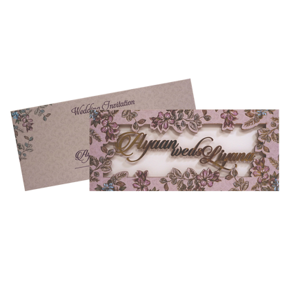 Light Apricot Pink MDF invitation-King of Cards