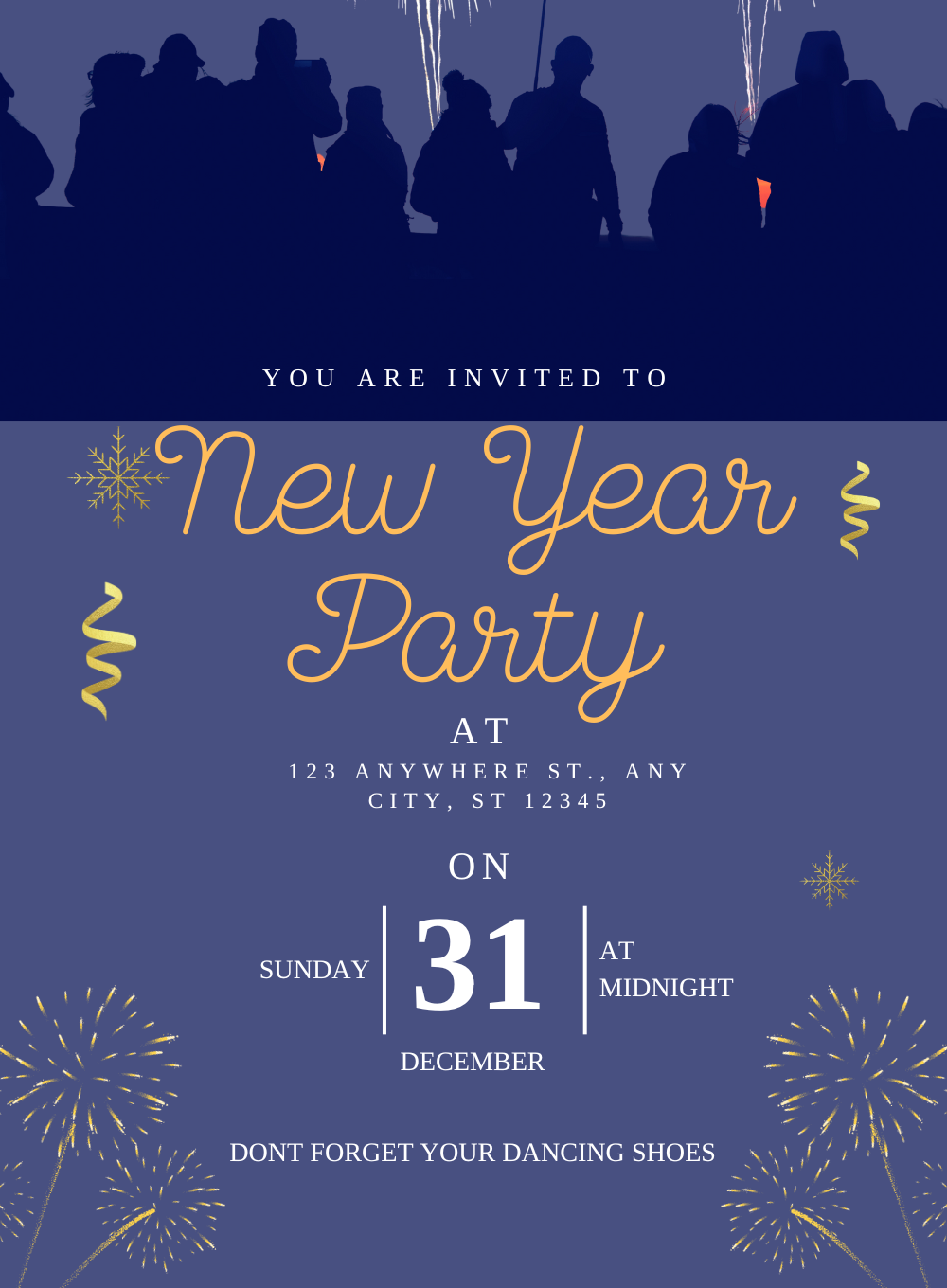 Blue Glitter New Year&