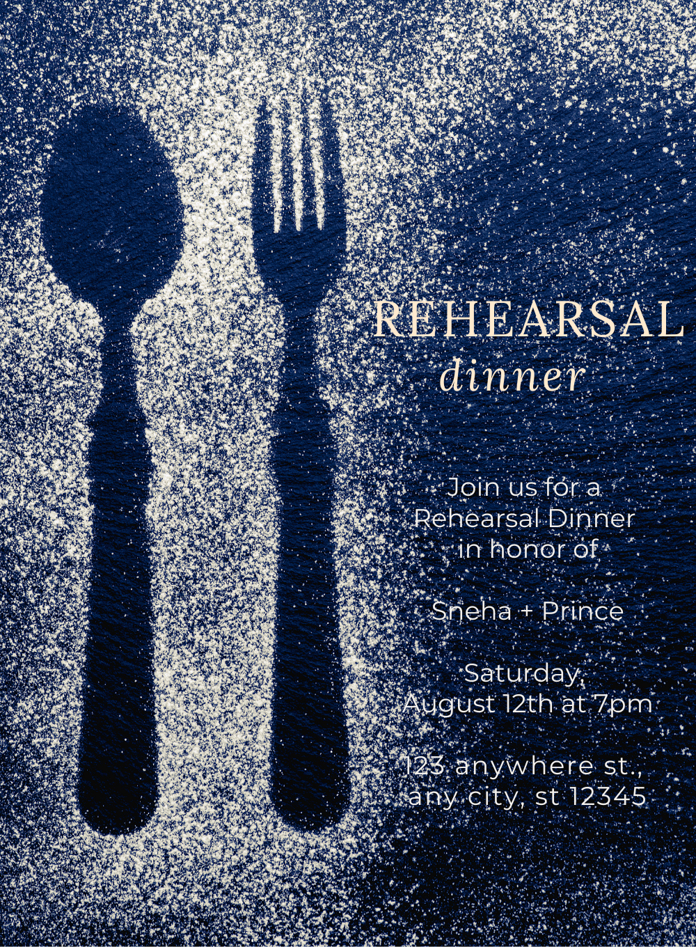 Blue Spork Rehearsal Dinner Invitation-AARES002