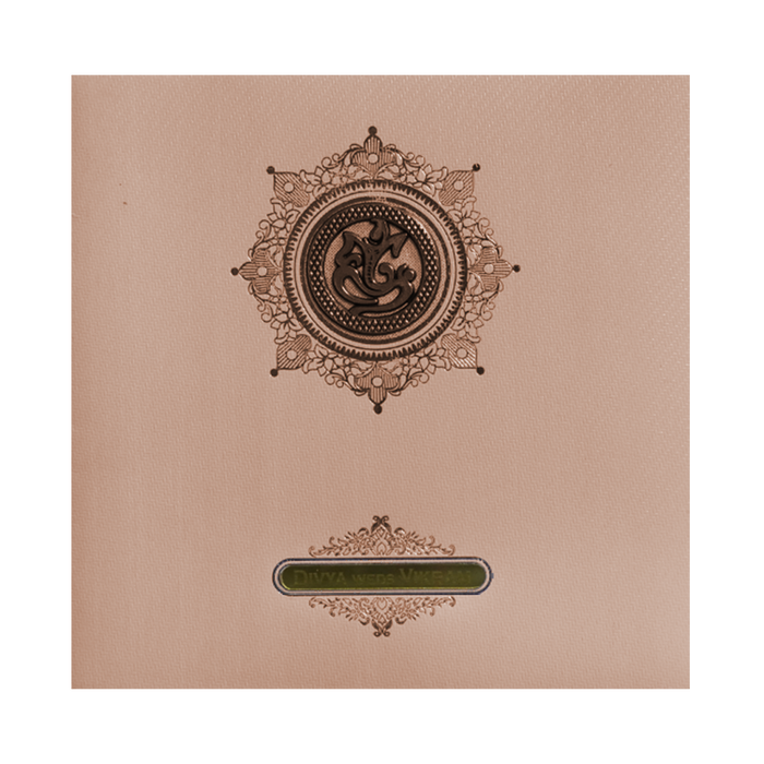 Pink Ganesha Nameplate Invitation Card-King of Cards