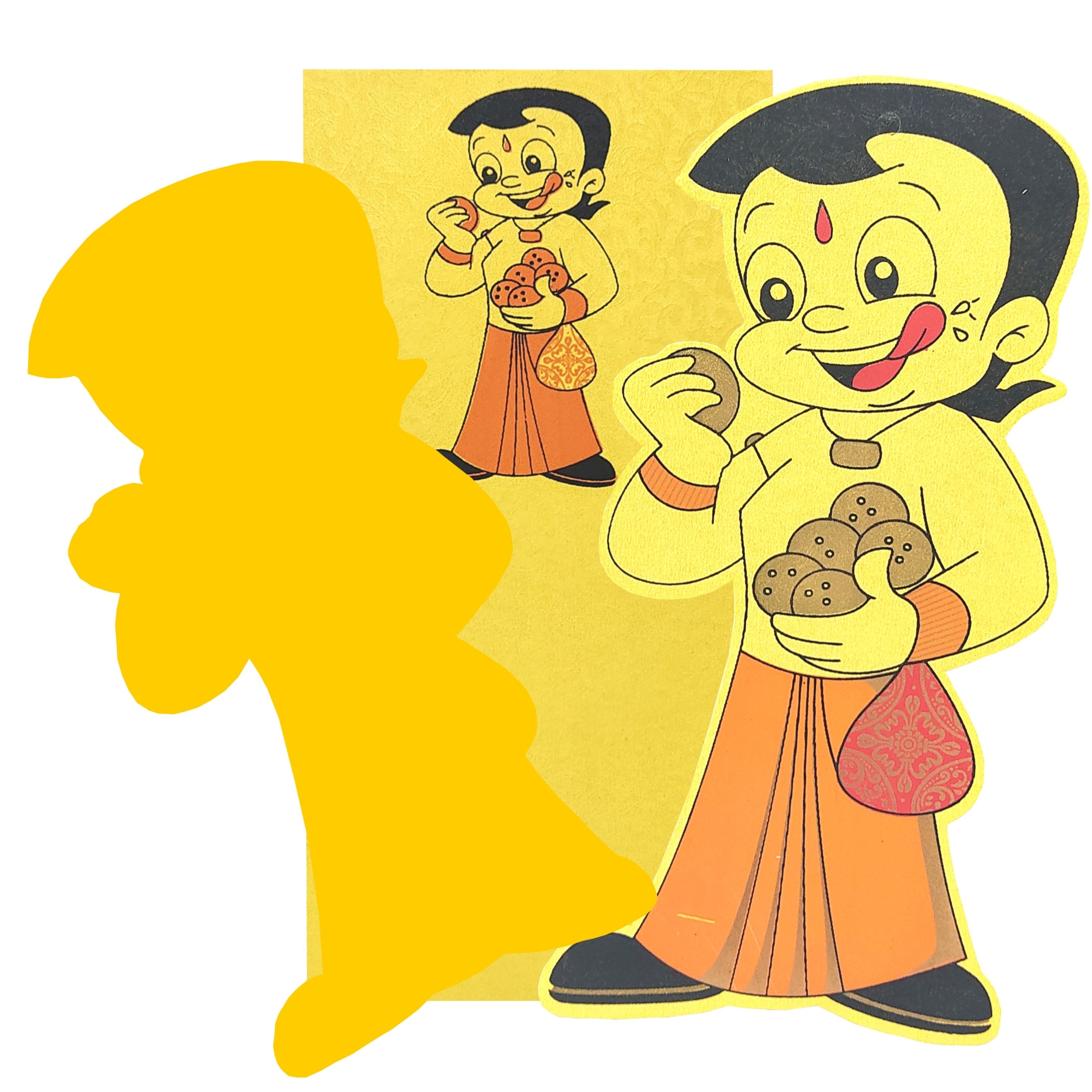 Elegant and attractiveYellow chota bheem birthday themeinvitation card! Buy now! &amp;