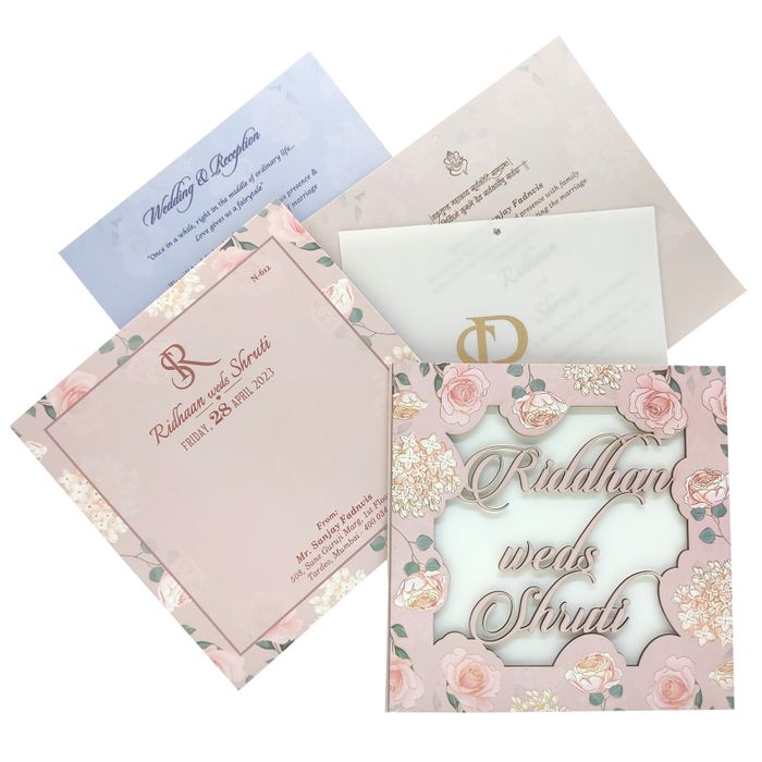 Light Pastel Pink MDF invitation-King of Cards