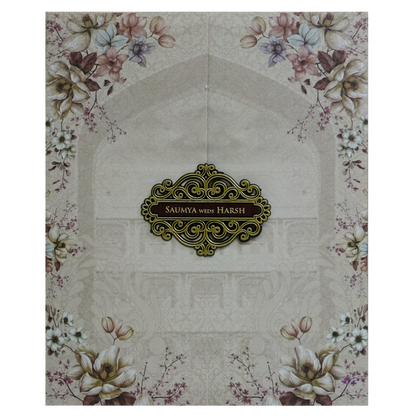 Light Peach Floral Design Invitation-KVN06960