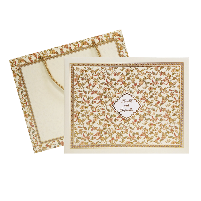 Yellow Persian Floral Royal Wedding Box-King of Cards