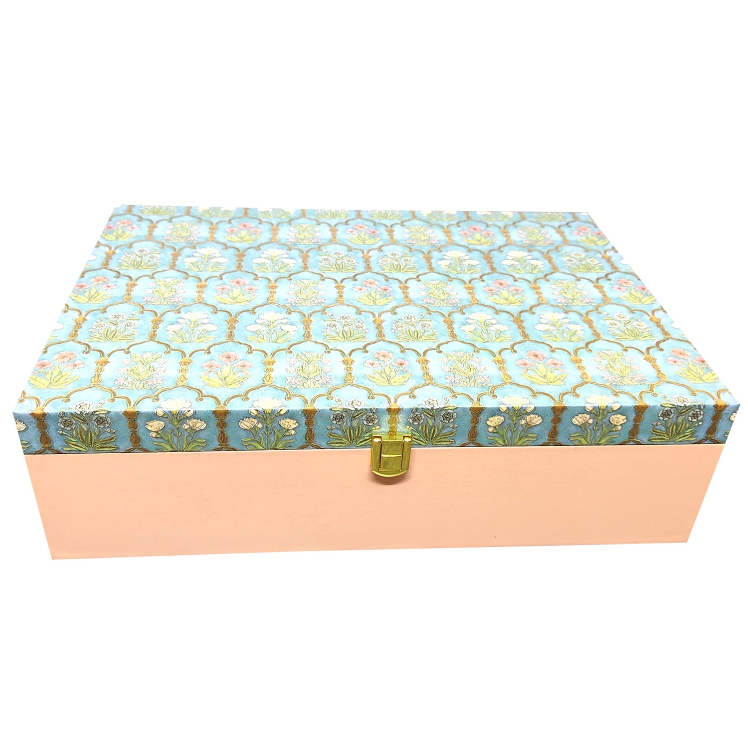 Green Floral Large Box Invitation-KBX0604-King of Cards