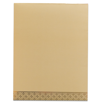 Cream Gold Ganesha Floral Wedding Card-KNKT5034