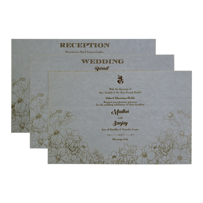 Grey Premium Embossed Invitation Card-King of Cards