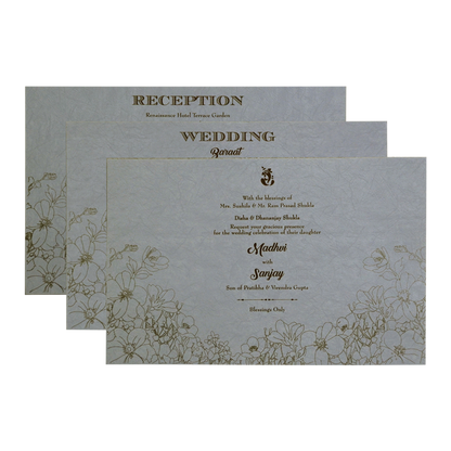Grey Premium Embossed Invitation Card-King of Cards