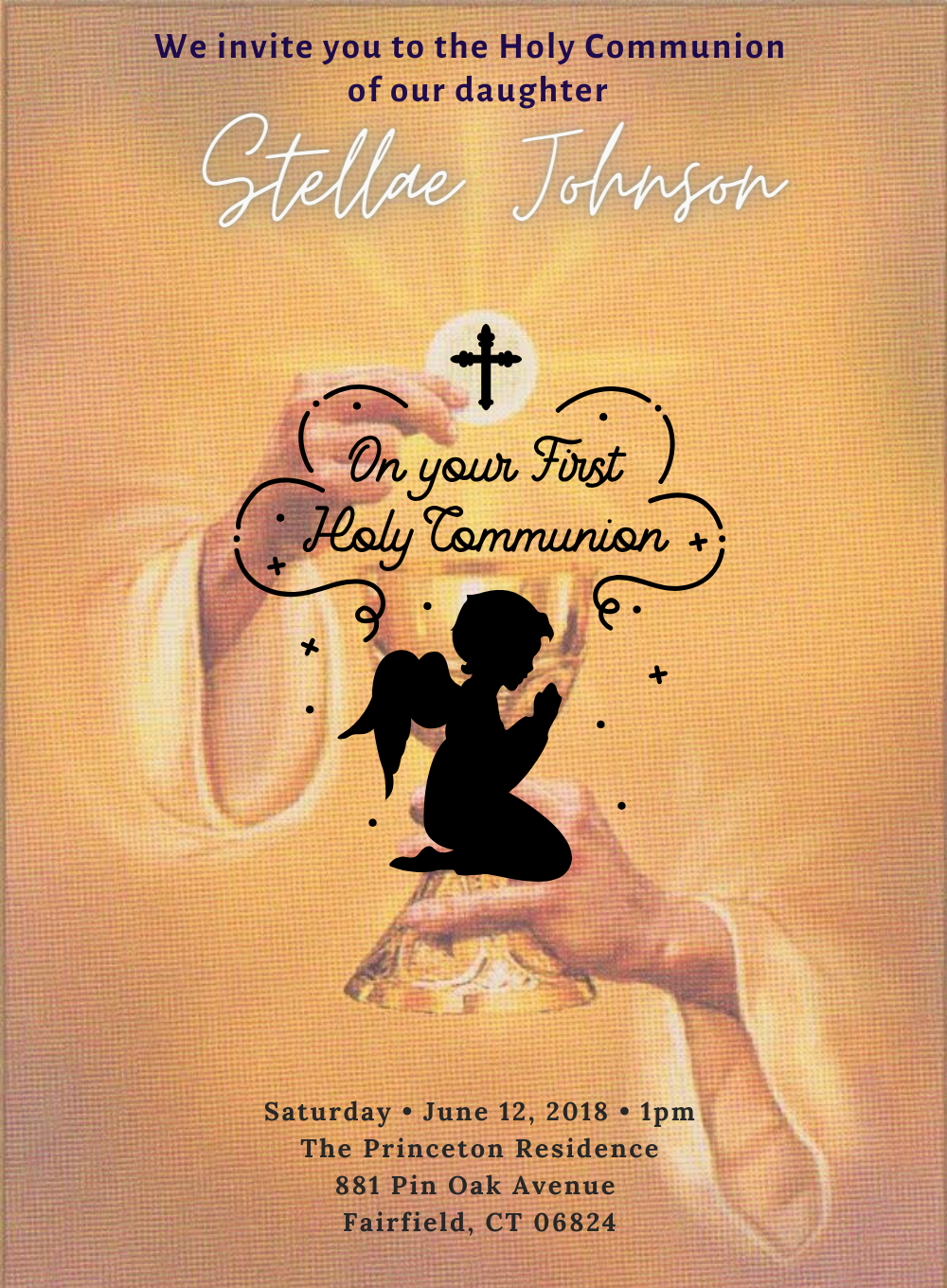 Silhouette Child Holy Communion Invitation-AAHOI009