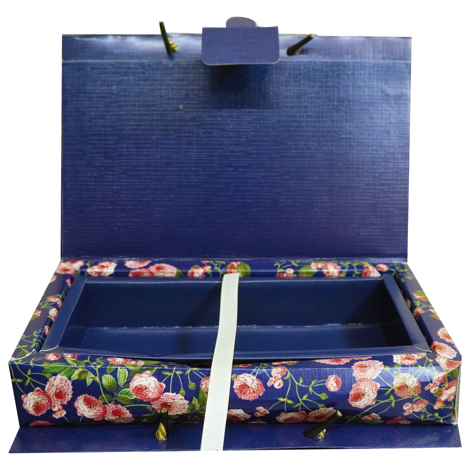 Navy Blue Floral Wedding Box-KRC30010