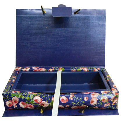 Navy Blue Floral Wedding Box-KRC30010
