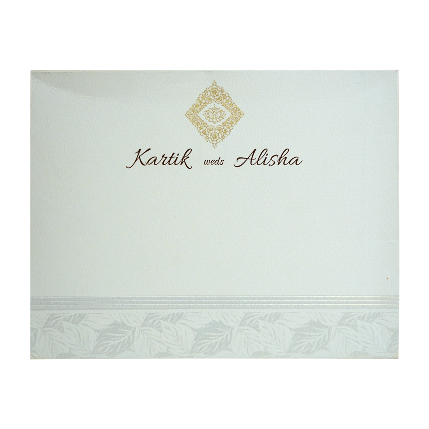 Silky White Wedding Card-KRC30150