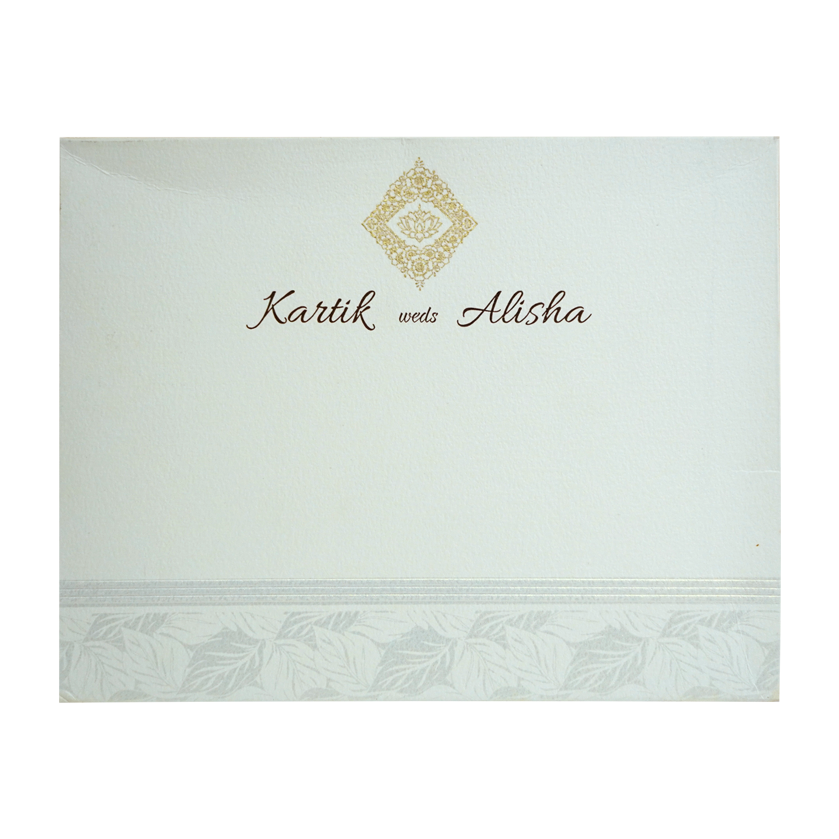 Silky White Wedding Card-KRC30150