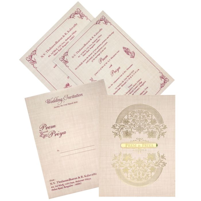 Sandal Premium Padded Stiff Board Invitation Card-KNPS9501S-King of Cards