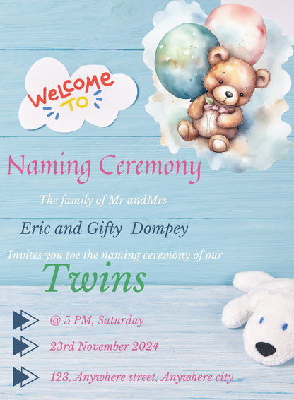 Soaring Dreams Naming Ceremony Invitations-AANCI011