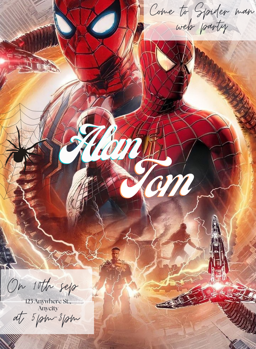 Spiderman Superheroes Invitation-AASHI007