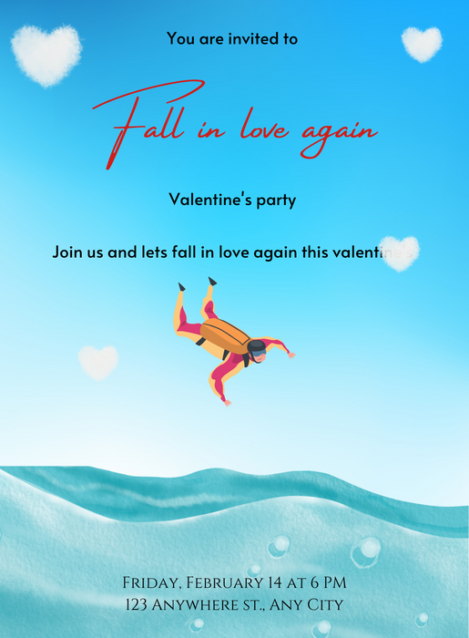 Splash of Love Valentine s day Invitation-AAVAl013