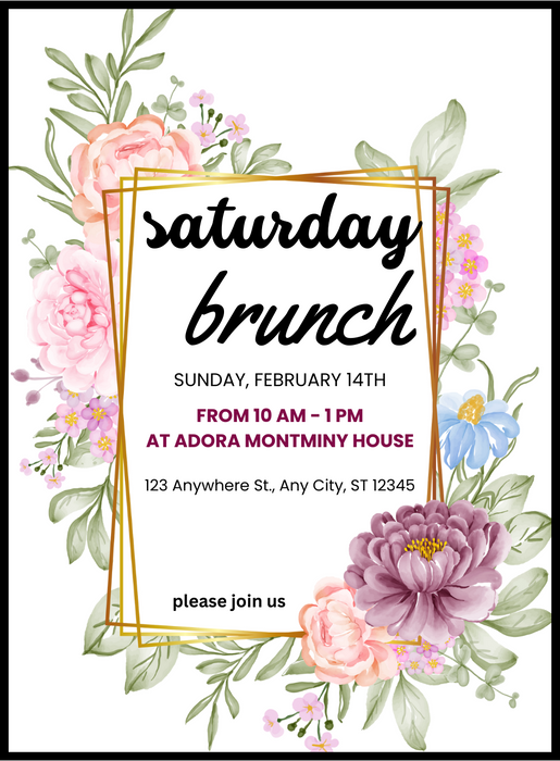 Spring Brunch Lunch &amp; Brunch Invitation-AALUB005