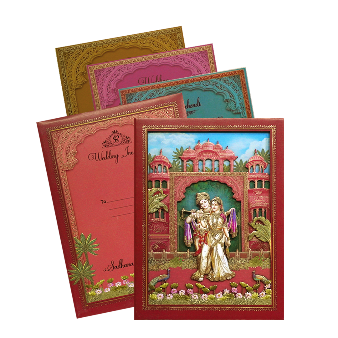 Red MDF Padded Invitation-KSI12390