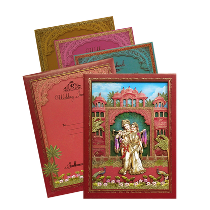 Celebrate in style with customized Red MDF Padded Invitation Order now! ?WhatsApp Support ?Express Delivery.