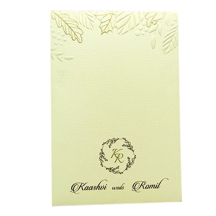 White Embossed Single Sheet Invitation Card-King of Cards