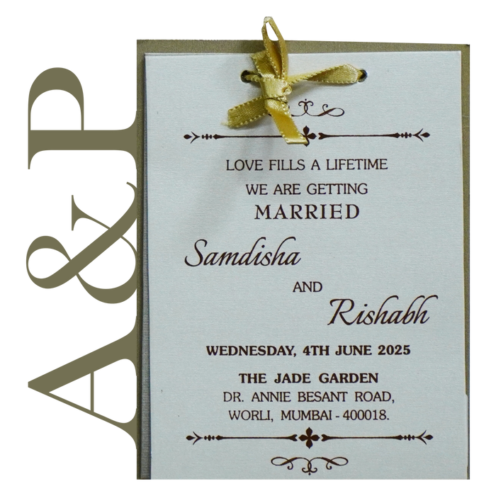 Light Brown MDF Invitation-King of Cards