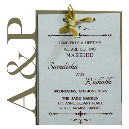 Light Brown MDF Invitation-King of Cards