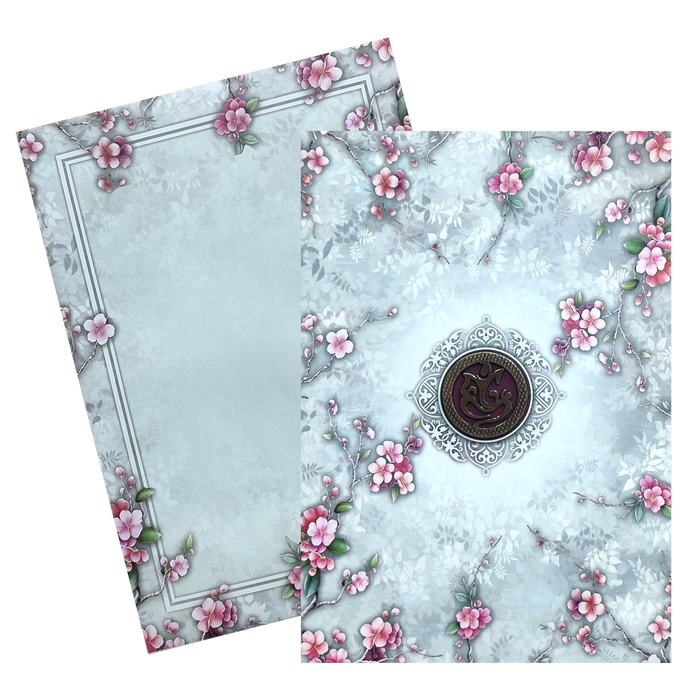 Light Blue Floral Ganesha Invitation Card-King of Cards