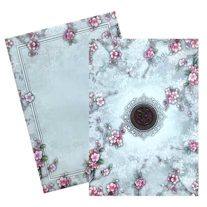 Light Blue Floral Ganesha Invitation Card-King of Cards