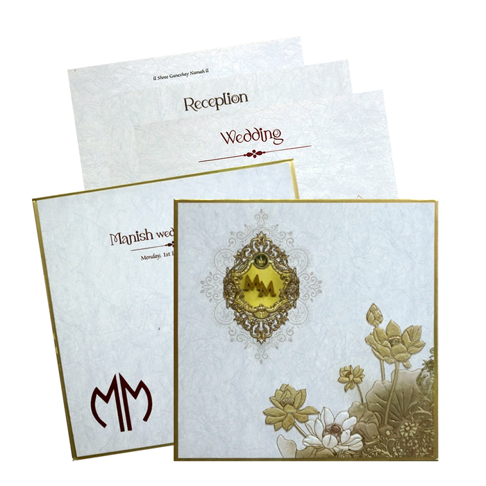 Grey Premium Padded Marriage Card-King of Cards