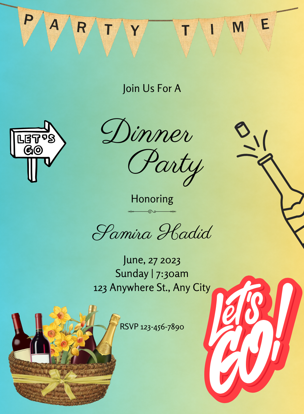 Summer Soiree Dinner Party Invitation-AADNI022