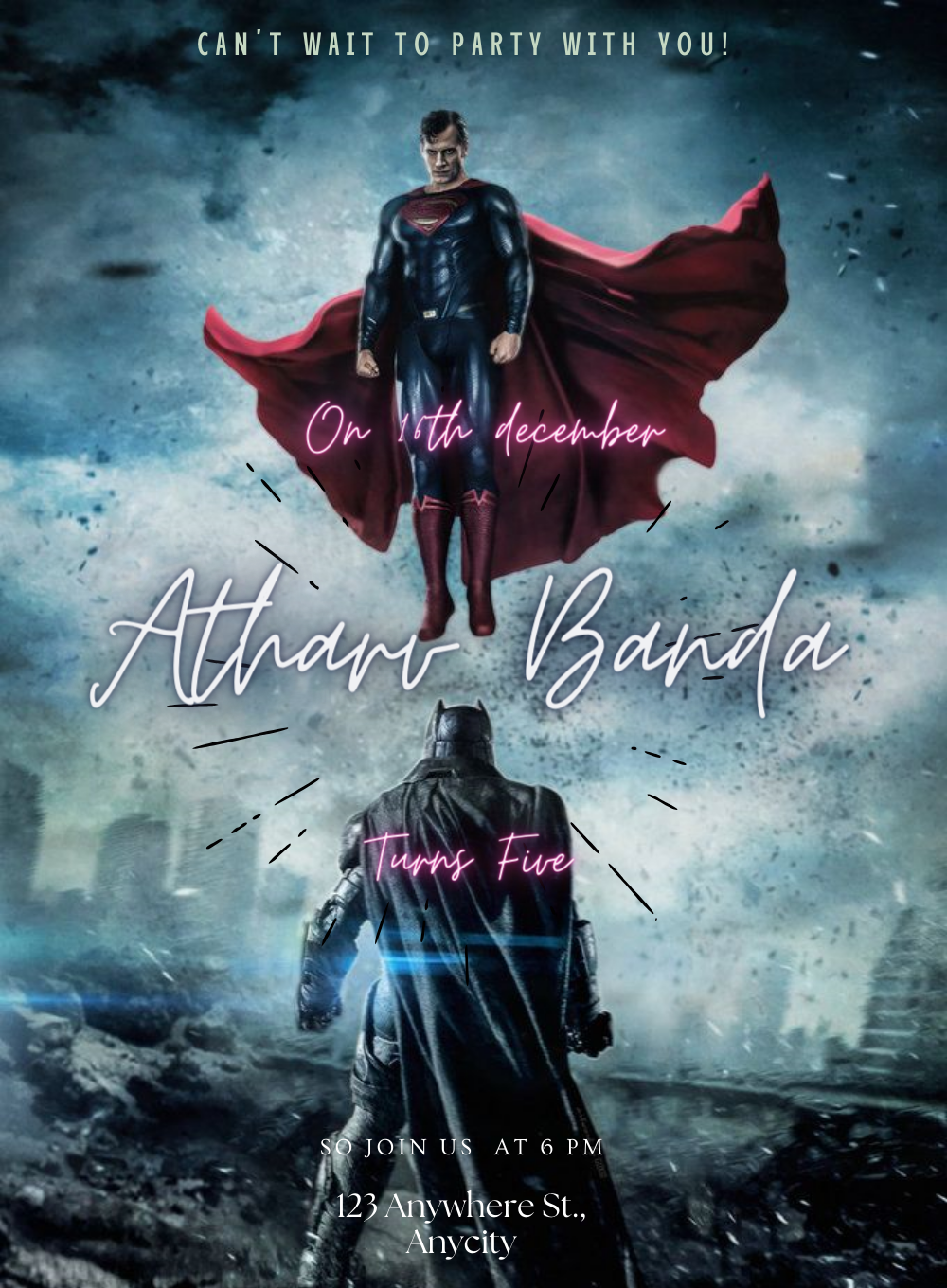 Superman Superheroes Invitation-AASHI006