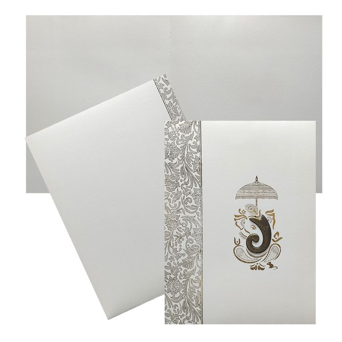 Grey Ganesha Wedding Invitation Card-King of Cards