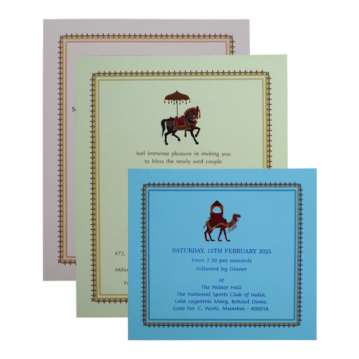 Peach Tracing Wedding Card Design-King of Cards