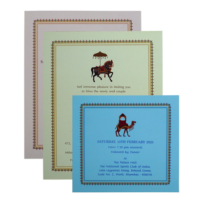 Peach Tracing Wedding Card Design-King of Cards