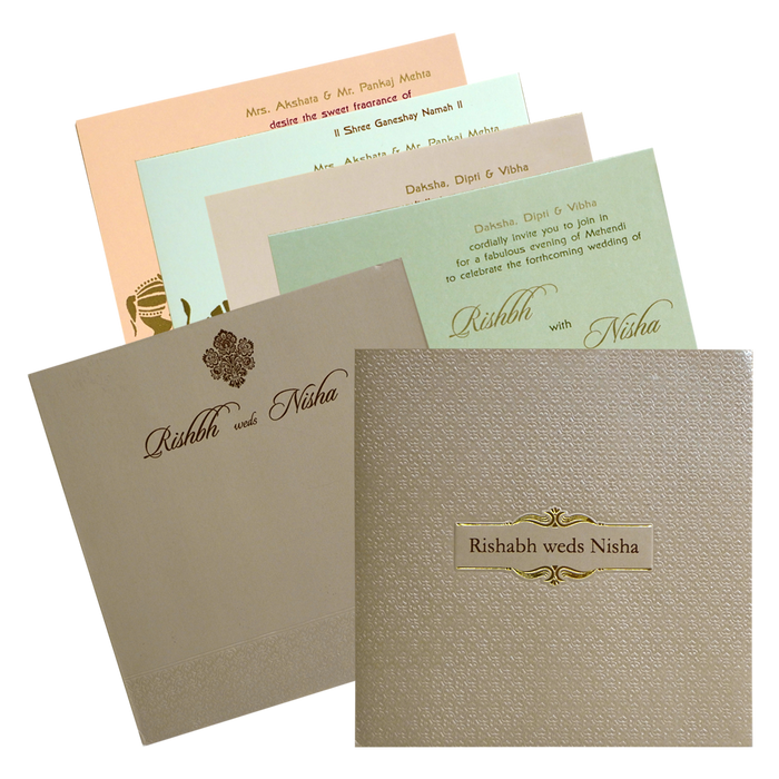 Brown Grey Wedding Card-King of Cards