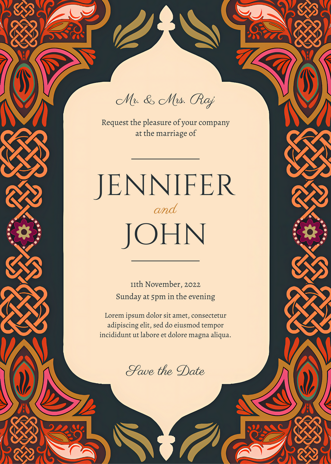 Blue Traditional Design With Stylish Fonts E-Invitation-EINK0018