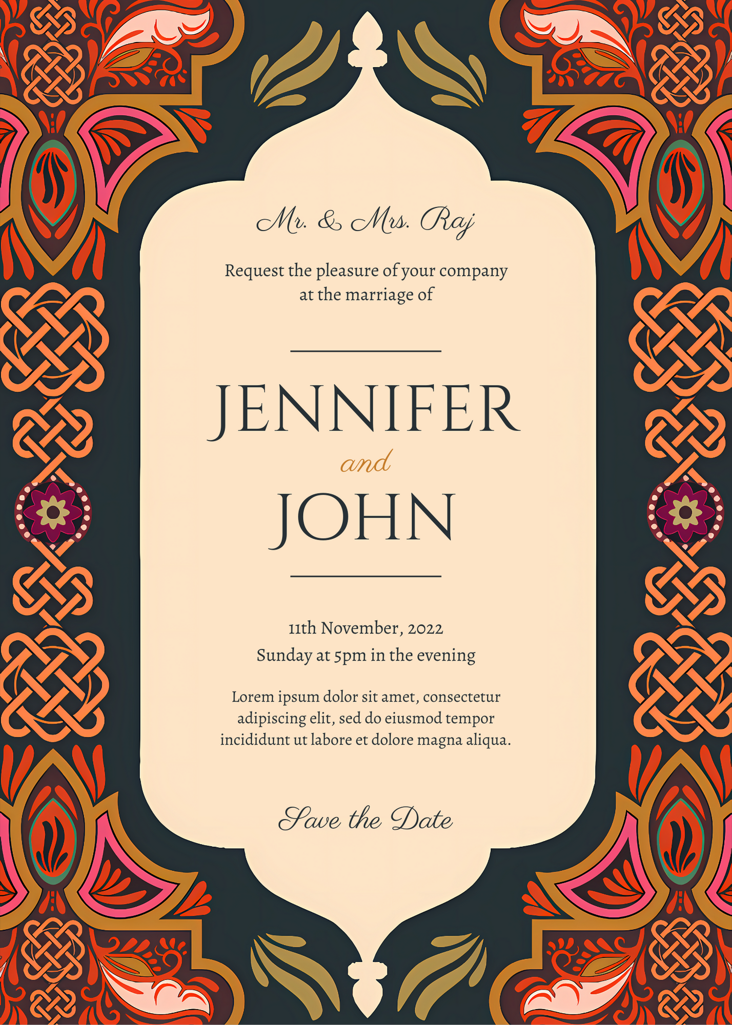 Blue Traditional Design With Stylish Fonts E-Invitation-EINK0018