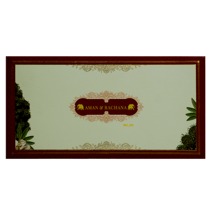 Maroon Elegant Padded Marriage Card-King of Cards